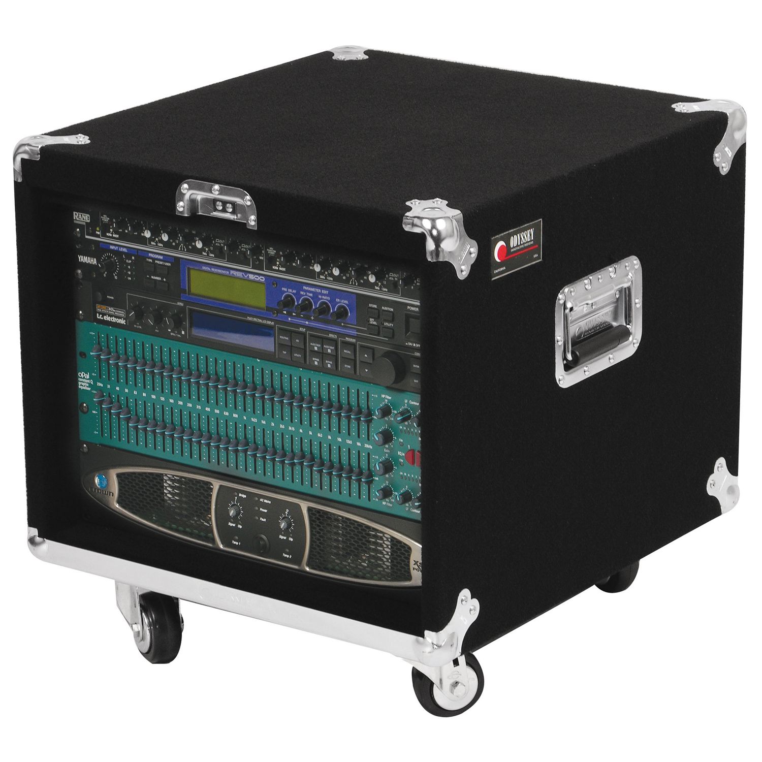 Pro 8U Carpet Amp Rack Case with Wheels